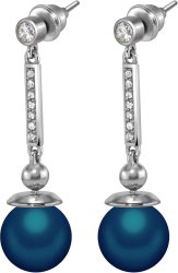 Серьги из серебра с жемчугом и кристаллом swarovski (Арт.aas-6-b-10-22-s)