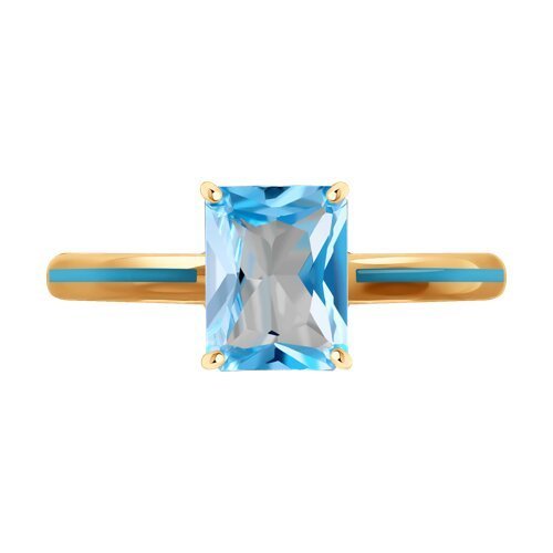 Кольцо золотое с топазом и эмалью «Лазурный мираж» SOKOLOV (арт.51-310-02171-1)