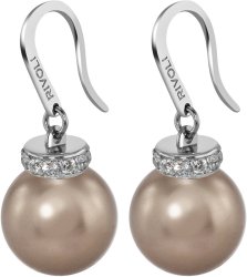 Серьги из серебра с жемчугом и кристаллом swarovski (Арт.abs-1-12-9-s)