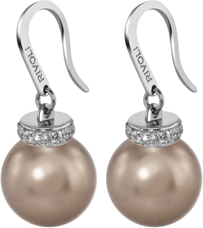 Серьги из серебра с жемчугом и кристаллом swarovski (Арт.abs-1-12-9-s)