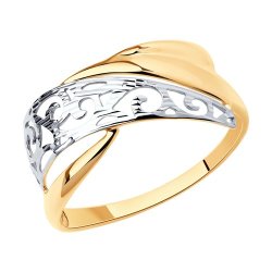 Кольцо из золота с алмазной гранью (Арт.017290)