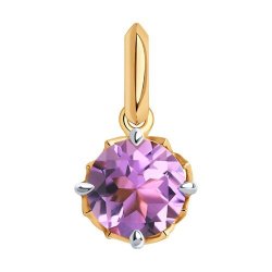 Подвеска золотая пробы 585 с аметистом (Арт.51-330-01763-4)
