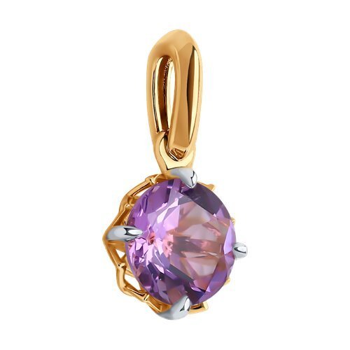 Кулон золотой с аметистом «Лавандовый луч» Соколов (арт.51-330-01763-4)