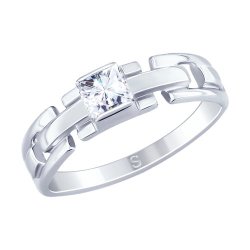 Кольцо из серебра с фианитом (Арт.94012641)