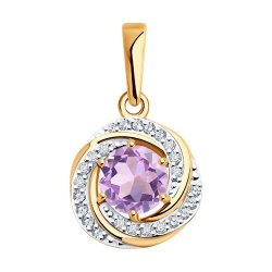 Подвеска золотая пробы 585 с аметистом (Арт.51-330-02281-4)