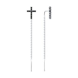 Серьги из серебра с фианитами (Арт.94026505)
