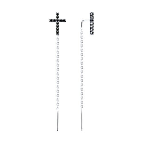 Серьги из серебра с фианитами (Арт.94026505)