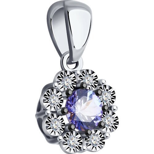 Подвеска из белого золота с бриллиантами и танзанитом (Арт.52-230-01817-2)