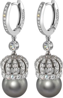 Серьги серебряные с жемчугом и куб. цирконием «Queen of Pearl» Rivoli (арт.CQS-3-10-31-S)