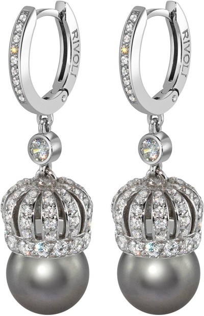 Серьги серебряные с жемчугом и куб. цирконием «Queen of Pearl» Rivoli (арт.CQS-3-10-31-S)