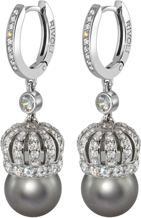 Серьги из серебра с жемчугом и куб. цирконием (Арт.cqs-3-10-31-s)