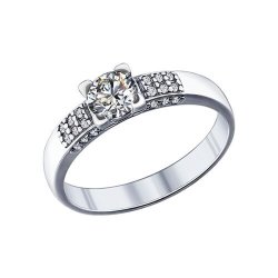 Кольцо из серебра с фианитами (Арт.94013645)
