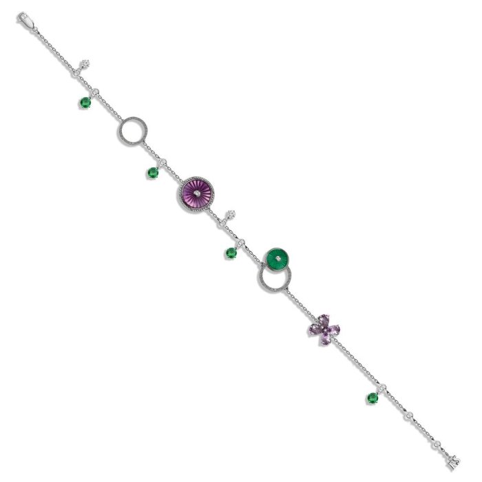 Браслет из золота с бриллиантом и ониксом Русские Самоцветы (Арт.95855)