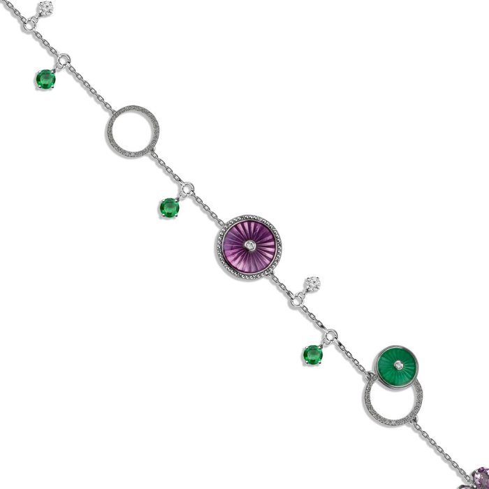 Браслет из золота с бриллиантом и ониксом Русские Самоцветы (Арт.95855)