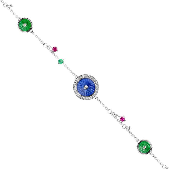 Браслет из золота с бриллиантом и ониксом Русские Самоцветы (Арт.95855)