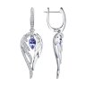 Серьги из белого золота с бриллиантами и танзанитами (Арт.6024361-3)