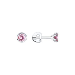 Серьги из серебра с фианитом «Нежный Розовый Луч» Соколов (арт.94023122)