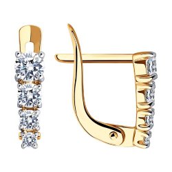 Серьги из золота с фианитами (Арт.027455)