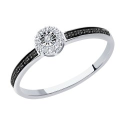 Кольцо из белого золота с бриллиантами (Арт.7010092-3)