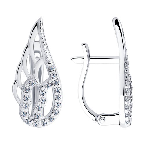 Серьги из серебра с фианитами (Арт.94023441)