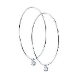 Серьги из серебра с фианитами (Арт.94024475)