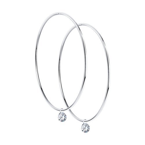 Серьги из серебра с фианитами (Арт.94024475)