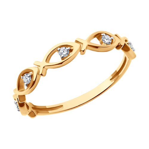 Кольцо из золота с фианитом «Игра света» Соколов (арт.019401)