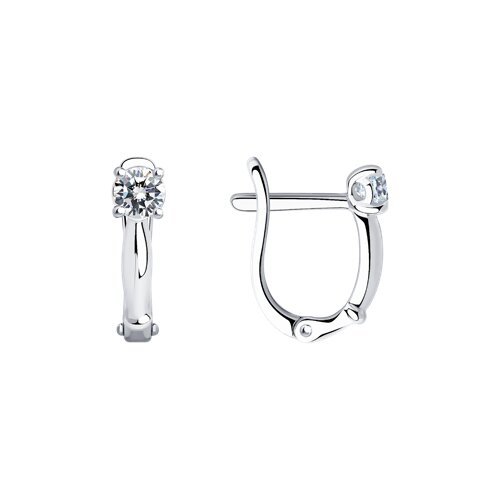 Серьги из серебра с фианитами (Арт.94025677)