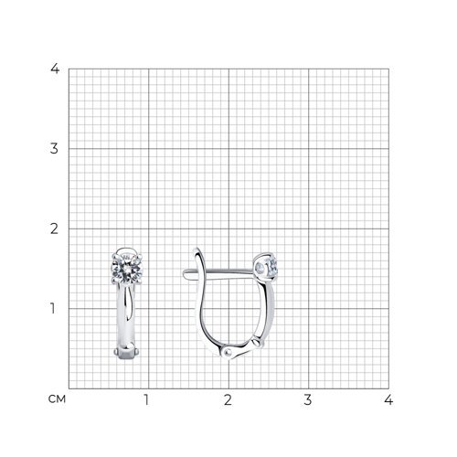 Серьги из серебра с фианитами (Арт.94025677)