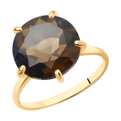 Кольцо золотое с раухтопазом «Туманное Сияние» Соколов (арт.716515)