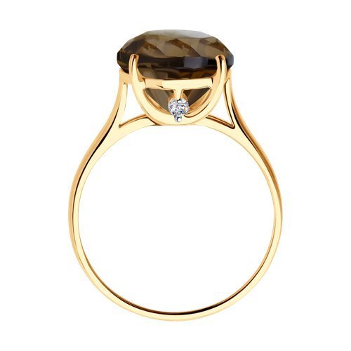 Кольцо золотое с раухтопазом «Туманное Сияние» Соколов (арт.716515)