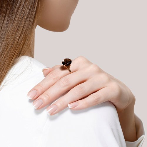 Кольцо золотое с раухтопазом «Туманное Сияние» Соколов (арт.716515)