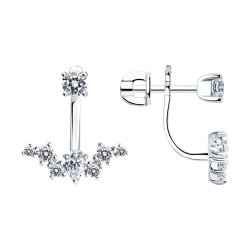 Серьги из серебра с фианитами (Арт.94026014)