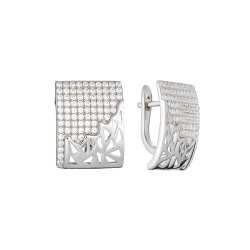 Серьги из серебра с фианитом (Арт.cz-e02585-x-w-x-x-w)