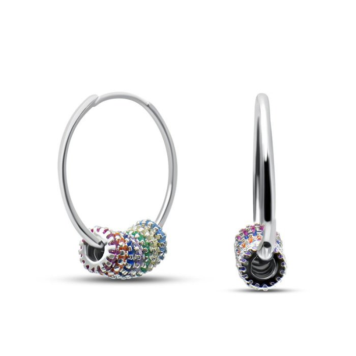 Серьги-конго Серебряные крылья (Арт.022028819mix_kubcirkonii)