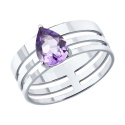 Кольцо из серебра с аметистом (Арт.92014724)
