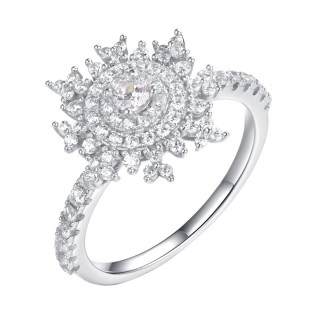Кольцо серебряное с фианитом «Снежная Королева» Fresh Jewelry (арт.CZ-R02914-X-W-W-X-W)