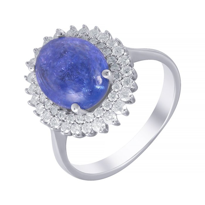 Кольцо из белого золота с бриллиантом и танзанитом (Арт.86411_wgdwtz_ko_ta_wg)