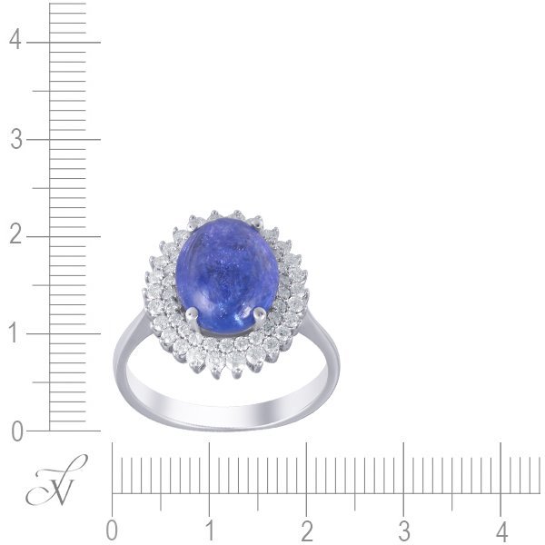 Кольцо из белого золота с бриллиантом и танзанитом (Арт.86411_wgdwtz_ko_ta_wg)