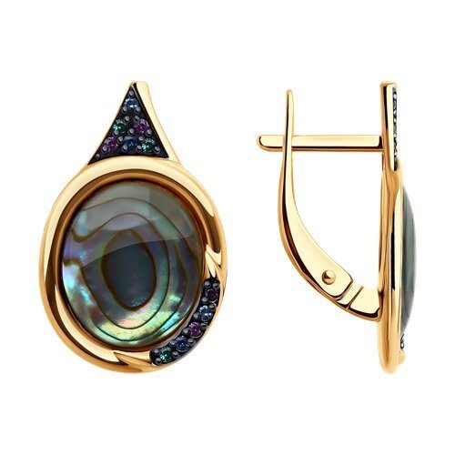 Серьги золотые пробы 585 с перламутром (Арт.728631)