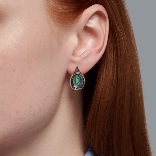 Серьги золотые пробы 585 с перламутром (Арт.728631)