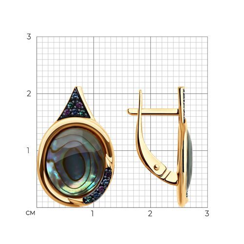 Серьги золотые пробы 585 с перламутром (Арт.728631)