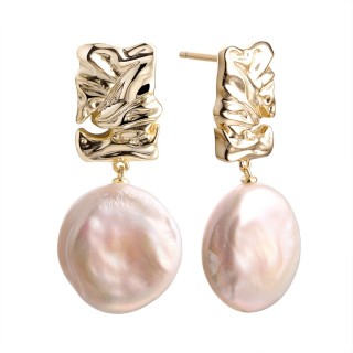 Серьги серебряные с жемчугом «Baroque Shine» Fresh Jewelry (арт.PI-E433-18-X-L-PN-X-X)