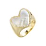 Кольцо с жемчугом и фианитами «Heart Shine» Fresh Jewelry (арт.PI-R02679-X-L-PN-X-W)