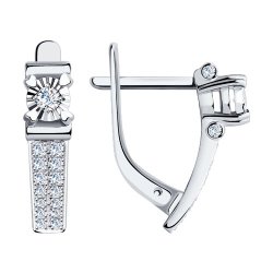 Серьги из белого золота с бриллиантами (Арт.1020743)