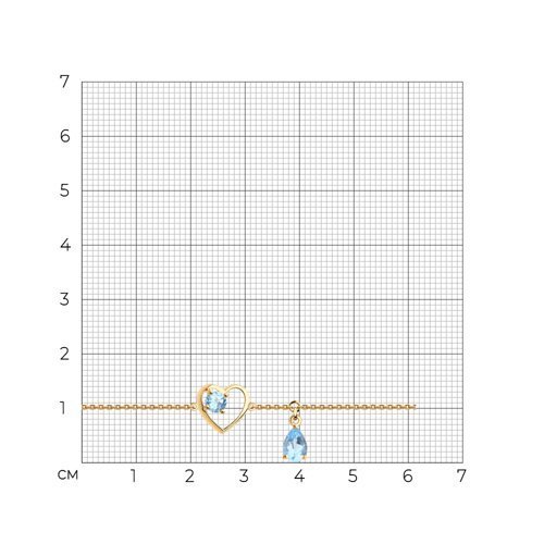 Браслет золотой пробы 585 с топазом (Арт.750418)