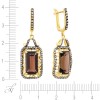 Серьги золото с бриллиантами и раухтопазами «Дымчатый шик» MY JEWELS (арт.E01451GX4YK1)