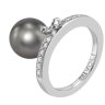 Кольцо из серебра с жемчугом и кристаллом swarovski (Арт.zar-14-10-31-s)