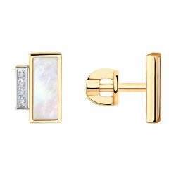 Серьги из золота с бриллиантами и перламутром (Арт.1021900)
