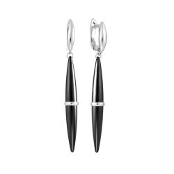 Серьги из серебра с керамикой (Арт.tc-e1757-1-b-w-x-x-x)